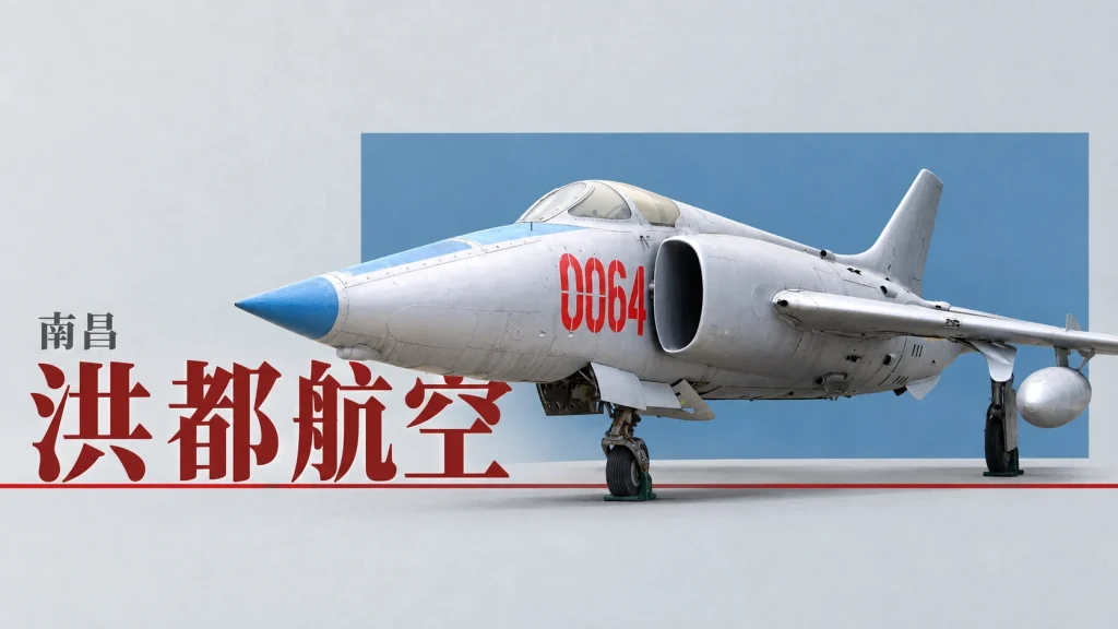 中国航空博物馆展示的强-5飞机及起落架，洪都航空主题改编图