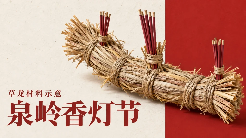 泉岭香灯节主题的草龙材料示意