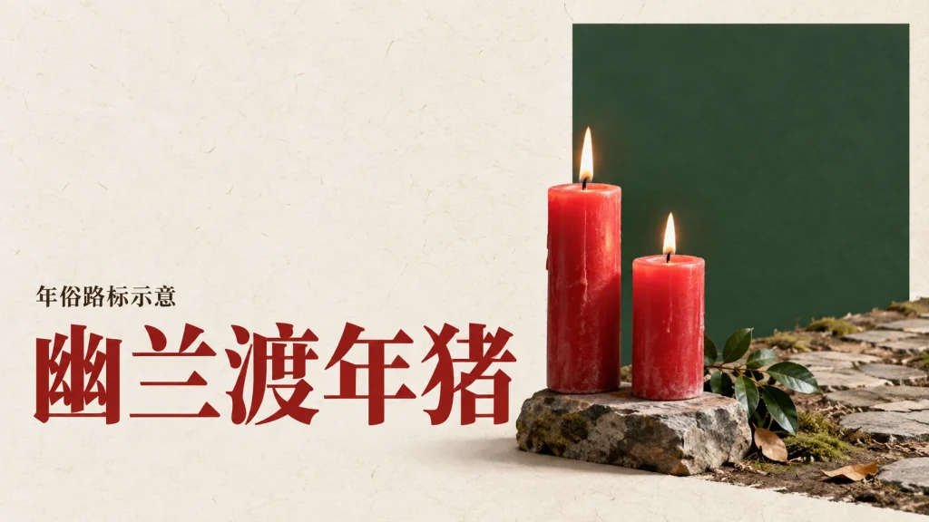 幽兰渡年猪主题的年俗路标示意