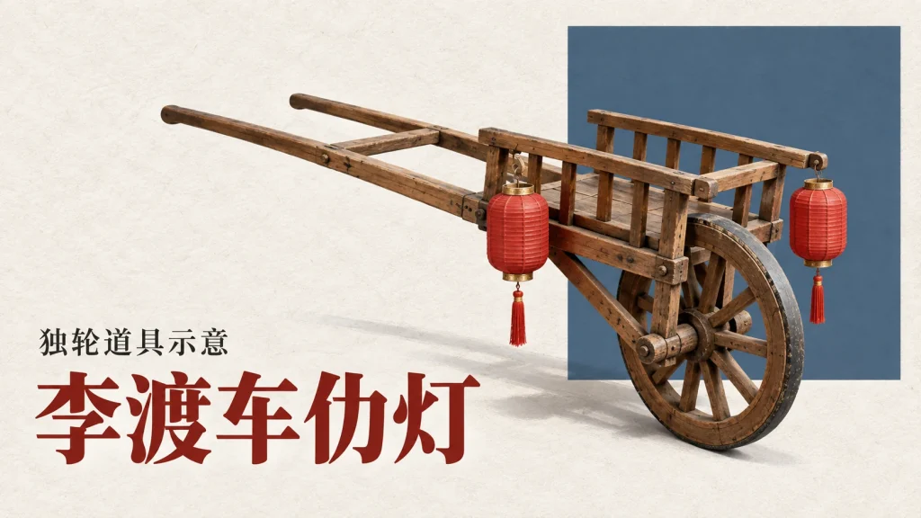 李渡车仂灯主题的独轮道具示意