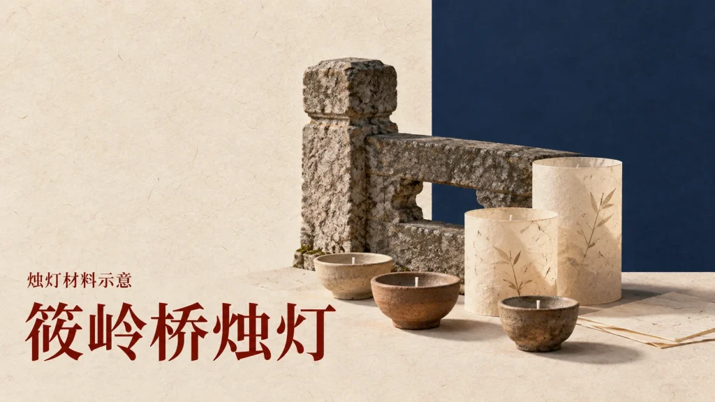 筱岭桥烛灯主题的烛灯材料示意
