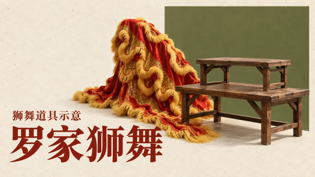 罗家狮舞主题的狮舞道具示意