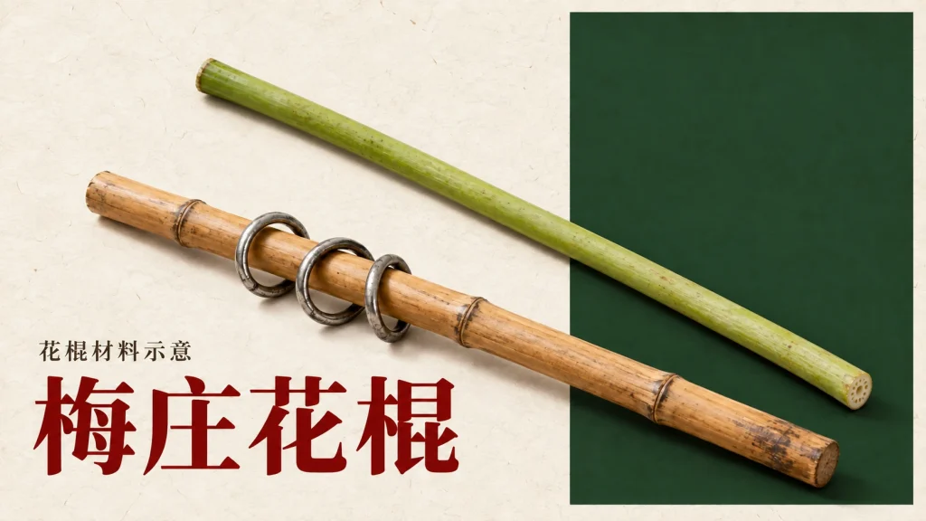 梅庄花棍主题的花棍材料示意