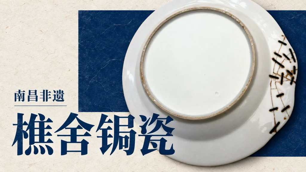樵舍锔瓷主题，锔钉修瓷技法主题编辑示意，非樵舍器物实拍