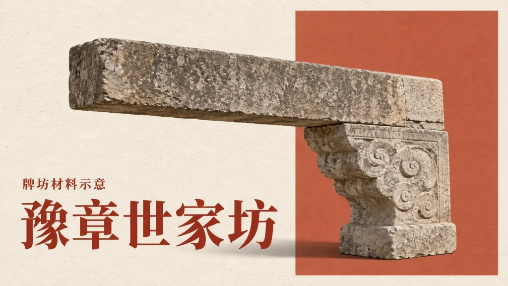 豫章世家坊主题的牌坊材料示意