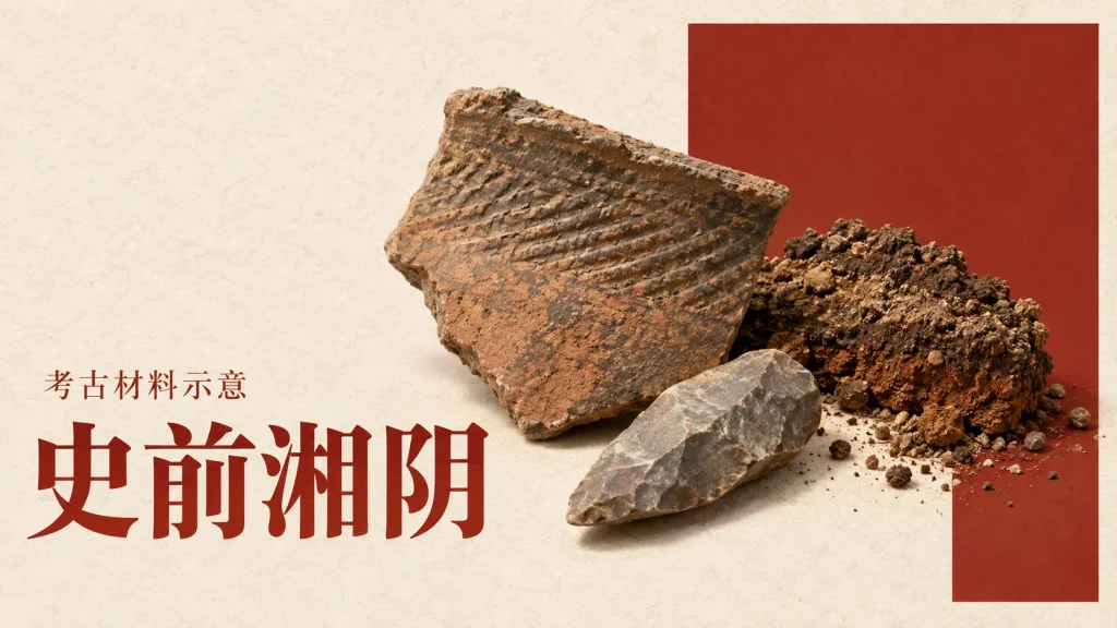 史前湘阴主题的考古材料示意