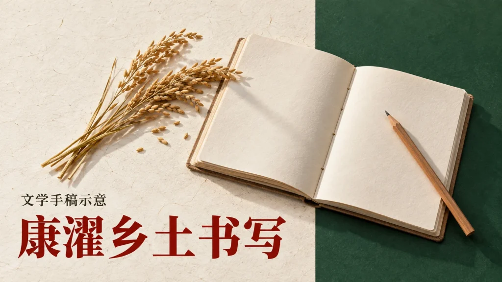 康濯乡土书写主题的文学手稿示意