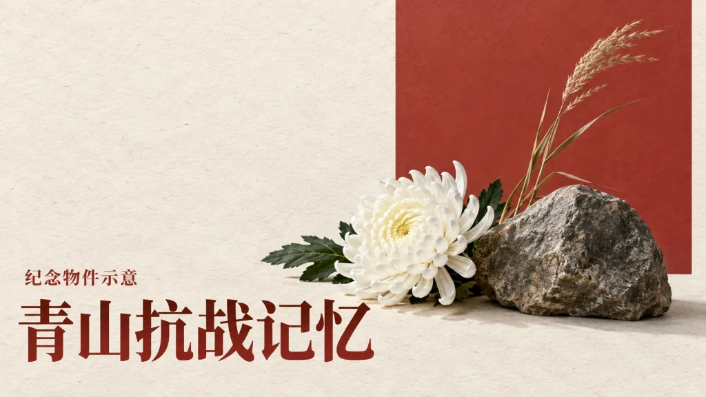 青山抗战记忆主题的纪念物件示意