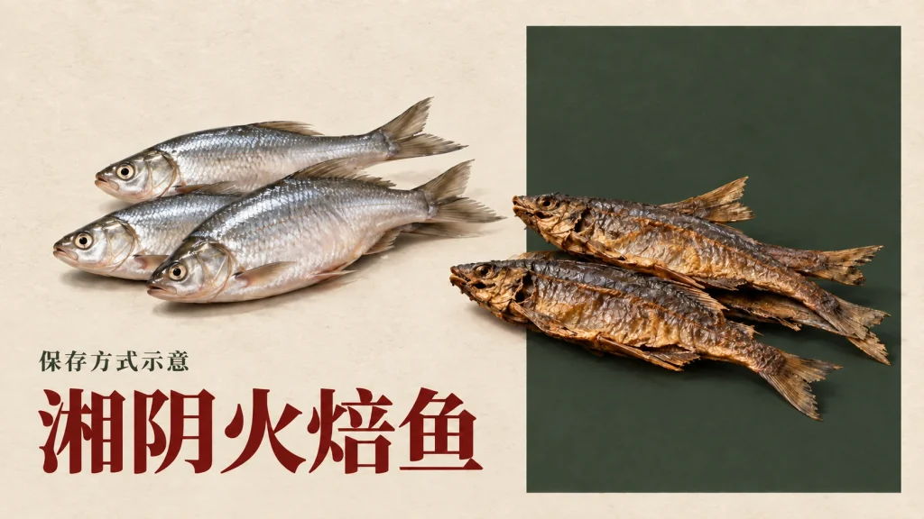 湘阴火焙鱼主题的保存方式示意