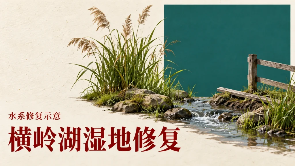 横岭湖湿地修复主题的水系修复示意
