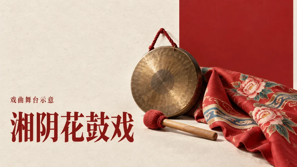 湘阴花鼓戏主题的戏曲舞台示意