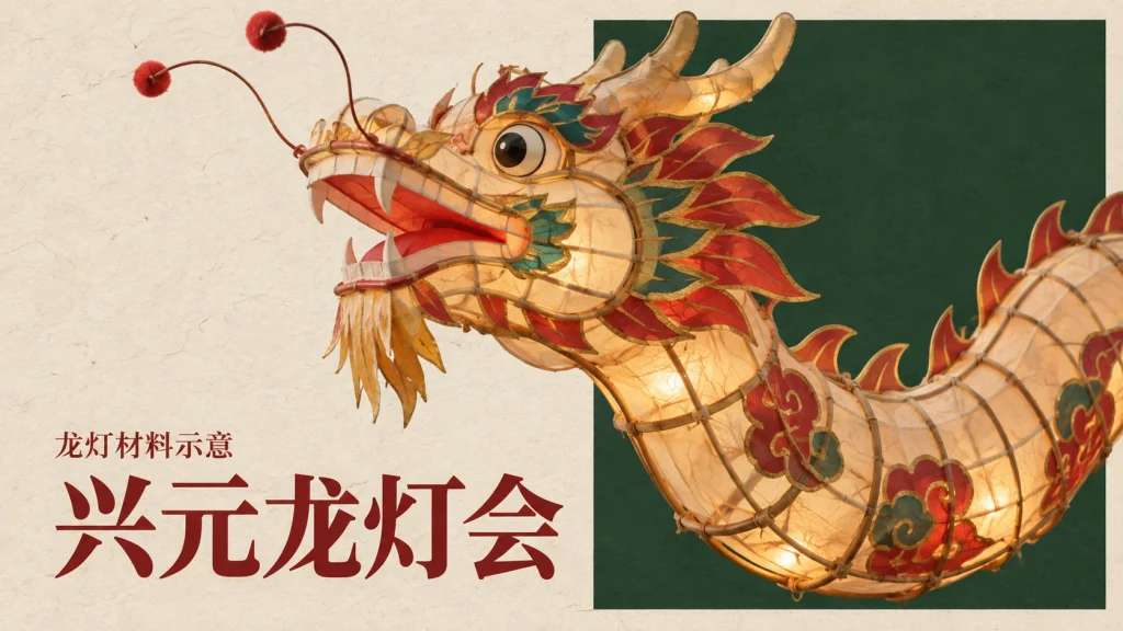 兴元龙灯会主题的龙灯材料示意