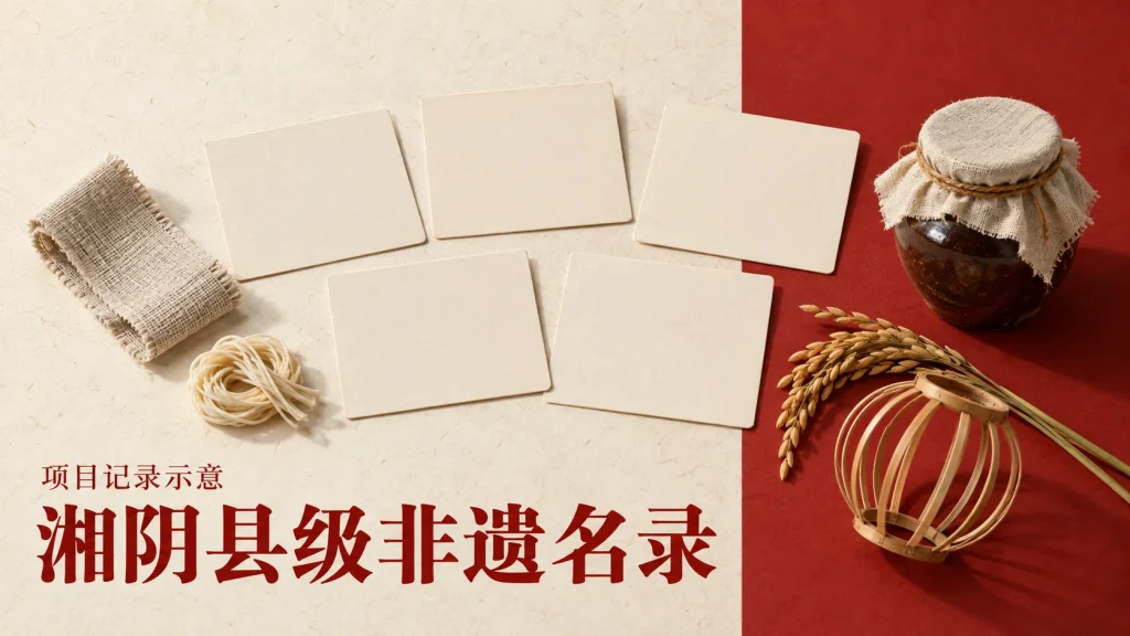 湘阴县级非遗名录主题的项目记录示意