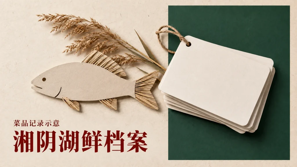 湘阴湖鲜档案主题的菜品记录示意