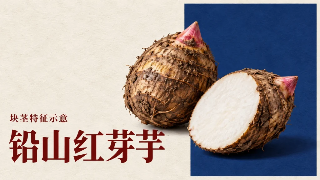 铅山红芽芋主题的块茎特征示意