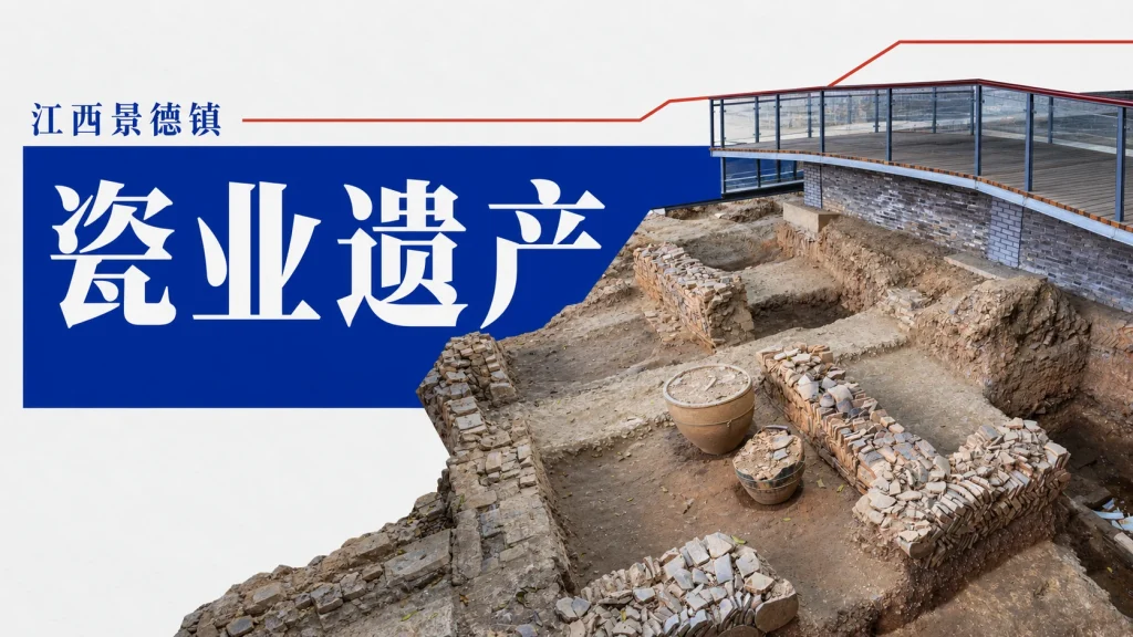 景德镇御窑厂永乐官窑遗存展示区的砖石与土层局部
