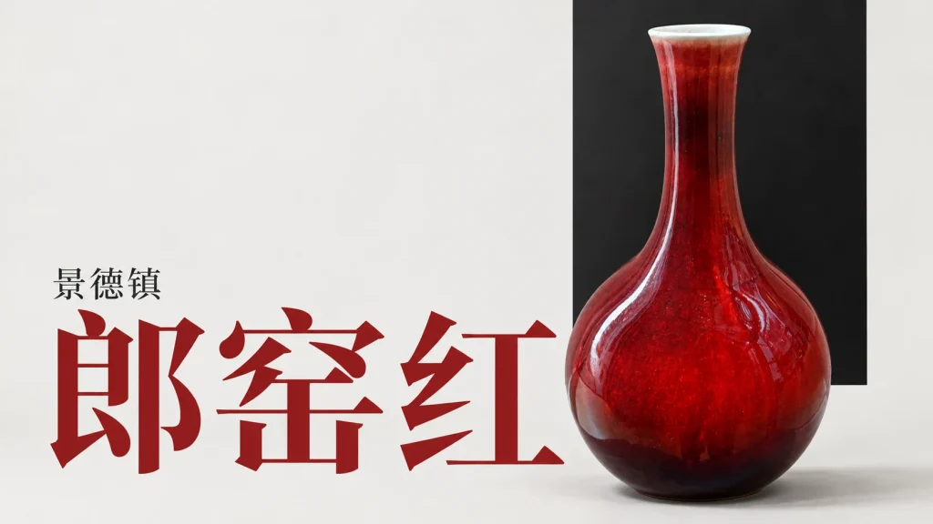 郎窑红瓶的白色口沿、长颈与球腹，非釉色检测图
