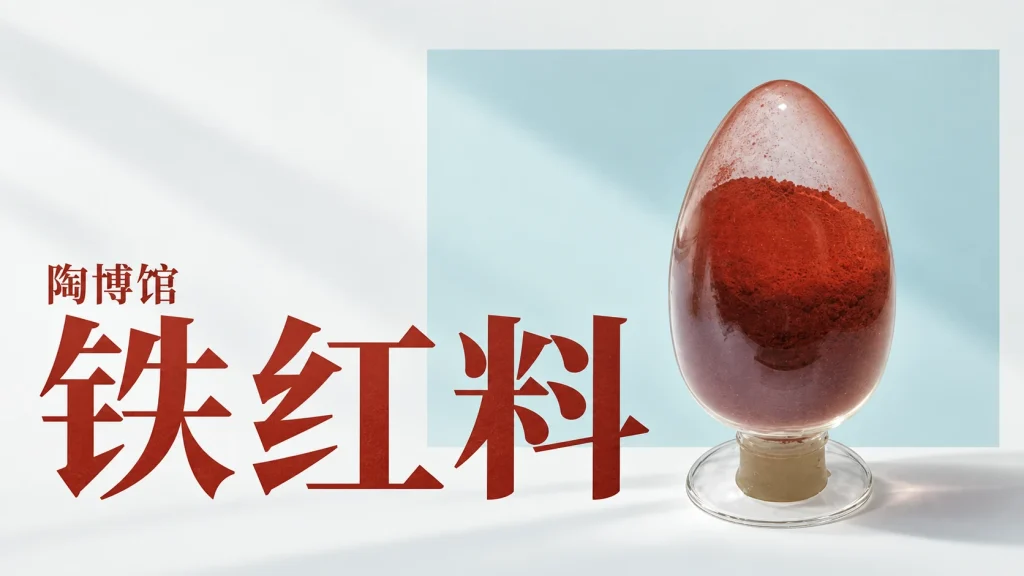 景德镇中国陶瓷博物馆透明容器中的铁红材料，非红釉古瓷