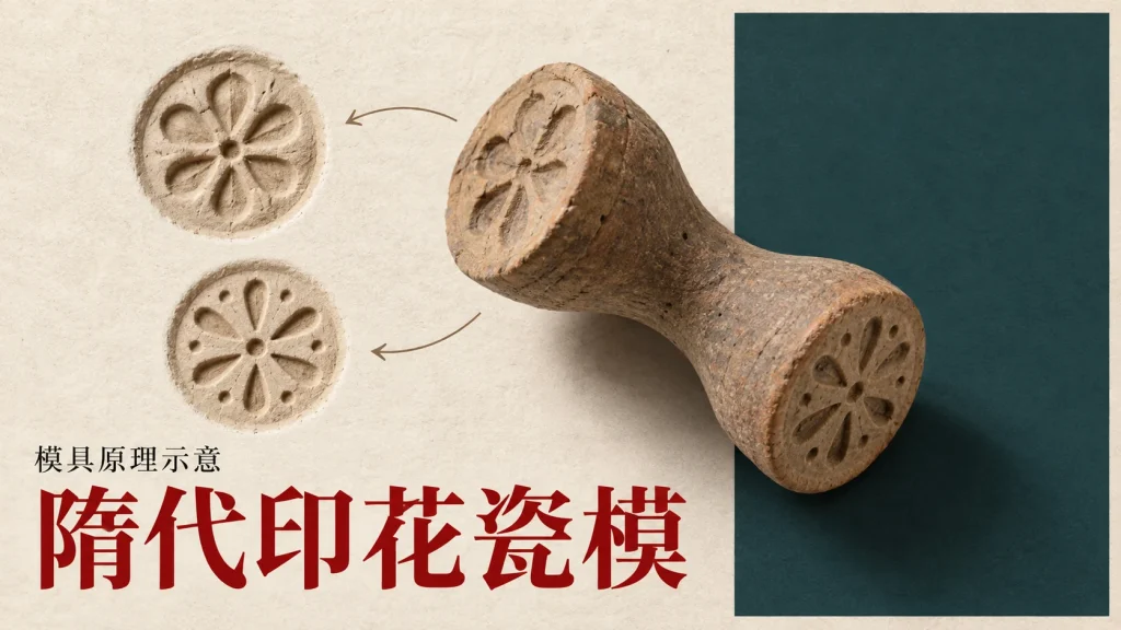 隋代印花瓷模主题的模具原理示意