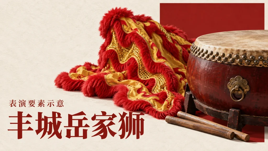 丰城岳家狮主题的表演要素示意