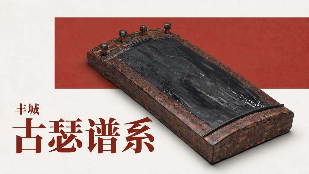 耶鲁大学美术馆藏古瑟的长方器身与残存红黑漆层，非熊朋来所用器物